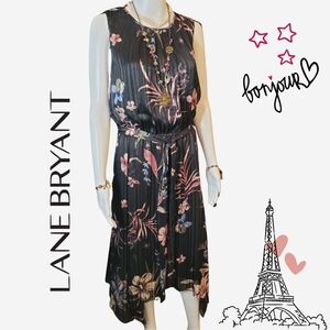 Lane Bryant Black Floral Dress